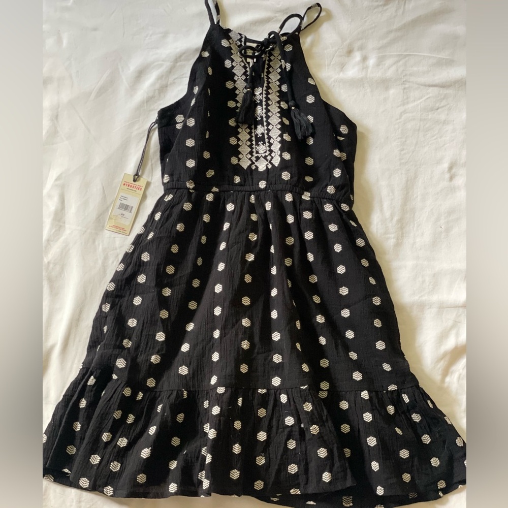 Idyllwind Embroidered Halter Neck Mini Dress XS